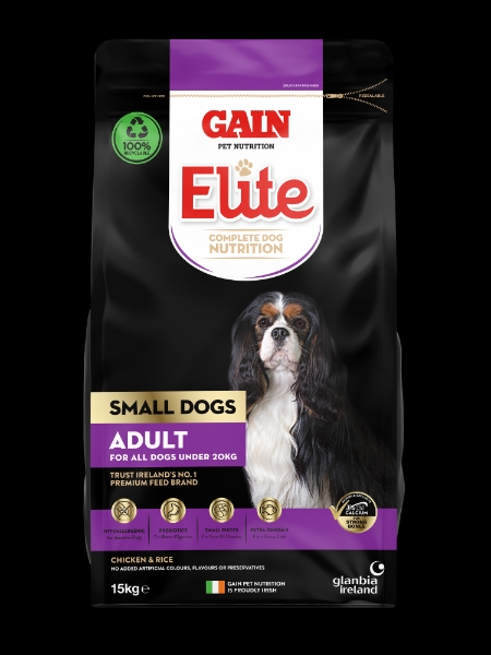 Gain Elite Small Dog Adult 15Kg - Cuddles Pet Store